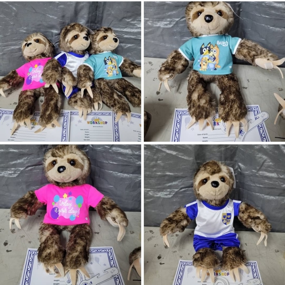 Build A Bear Exclusive 18" Large Sloth With Outfit Choice Bluey Birthday Soccer